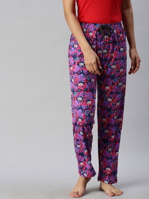 

Kryptic Women Red & Purple Printed Lounge Pants