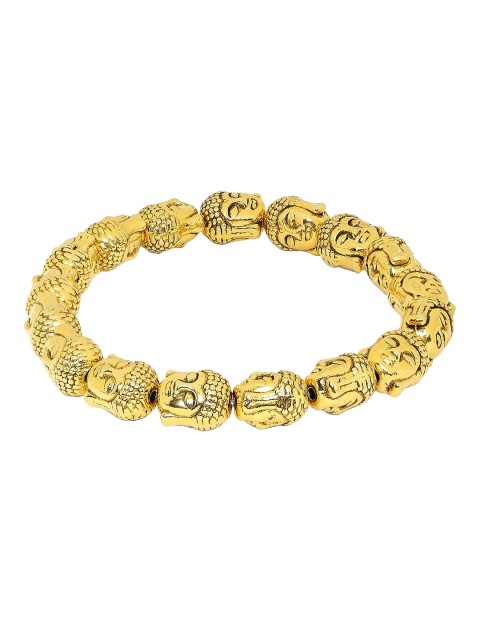 

Moon Dust Gold-Plated Buddha Head Designer Charm Bracelet