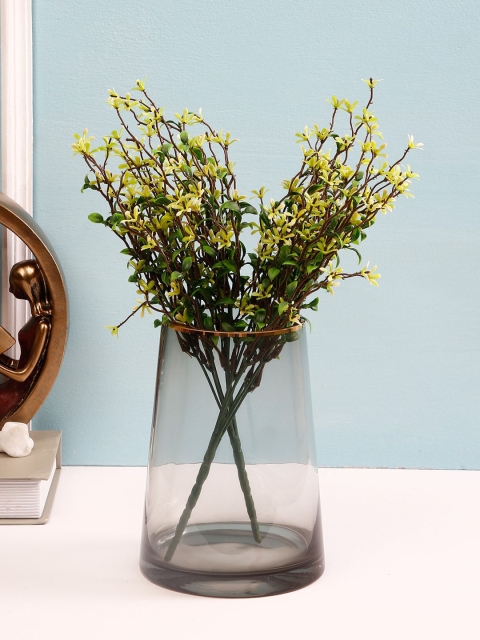 

TAYHAA Grey Solid Handcrafted Thick Glass Flower Vase