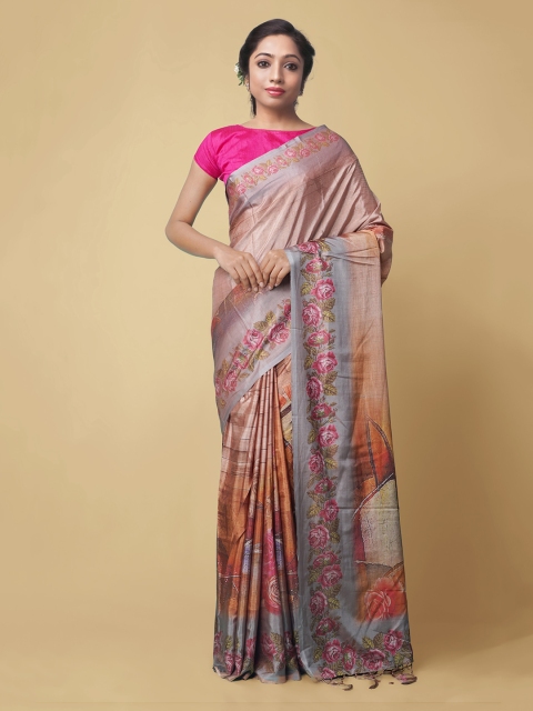 

Unnati Silks Multicoloured Pure Silk Printed Patola Saree with Taselled, Multi