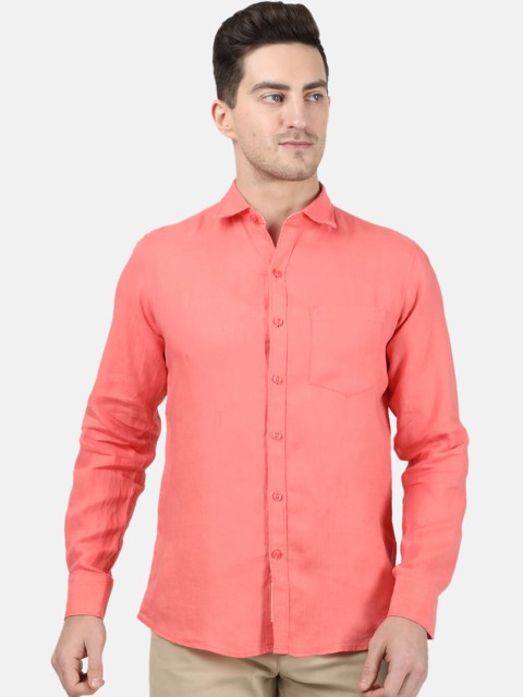 

Monte Carlo Men Coral Regular Fit Solid Casual Shirt