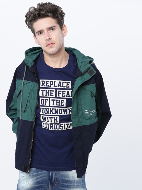 

Ecko Unltd Men Navy Blue Colourblocked Lightweight Padded Jacket