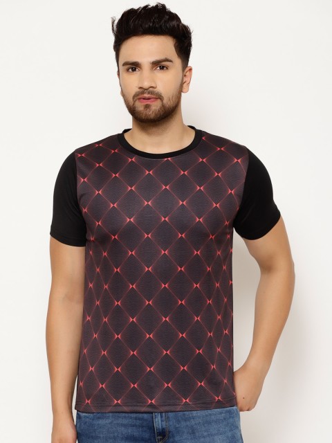 

EPPE Men Black & Orange Printed Round Neck T-shirt
