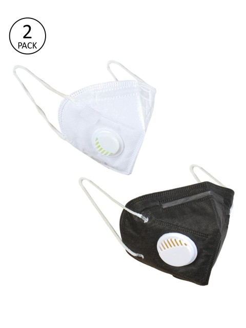 

OOMPH Unisex Pack Of 2 5-Ply Reusable Anti-Pollution KN95 Masks, White
