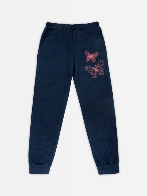

Punkster Girls Blue & Pink Solid Joggers