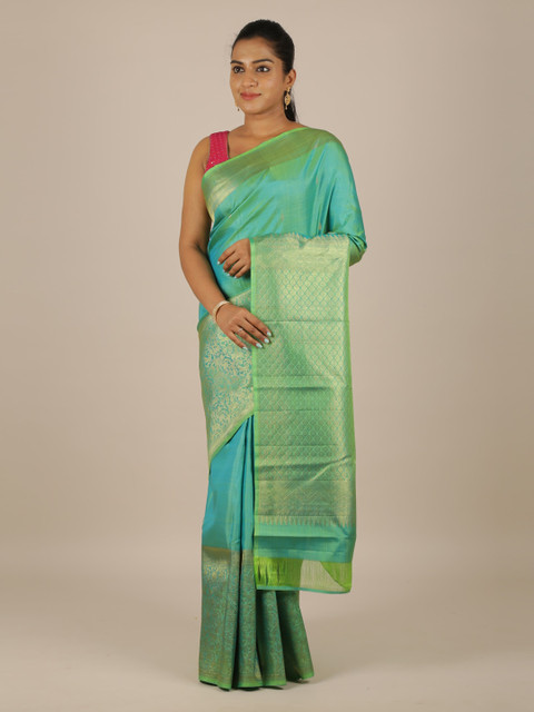 

Pothys Green Pure Silk Woven Design Kanjeevaram Saree