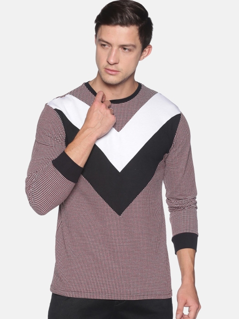 

UrGear Men Multicoloured Colourblocked Round Neck Cotton Pure Cotton T-shirt, Multi