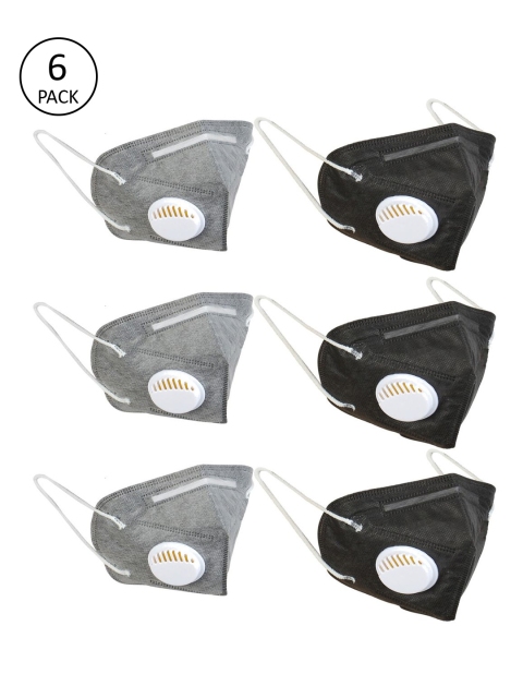 

OOMPH Pack Of 6 5-Ply Reusable Anti-Pollution KN95 Masks, Grey