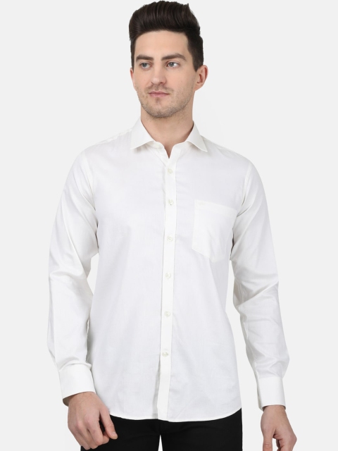 

Monte Carlo Men Off-White Regular Fit Solid Casual Shirt