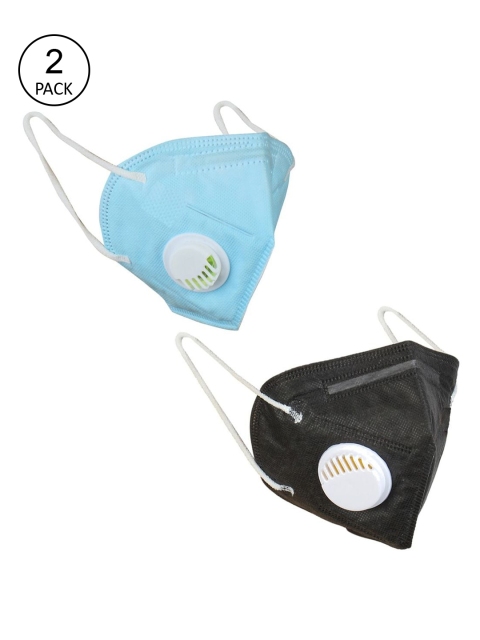 

OOMPH Unisex Pack of 2 Solid 5-Ply K95 Protective Masks, Blue