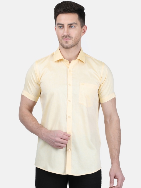 

Monte Carlo Men Yellow Regular Fit Solid Cotton Casual Shirt