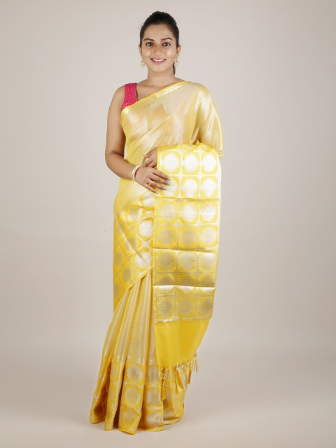 

Pothys Yellow Woven Design Tissue Saree