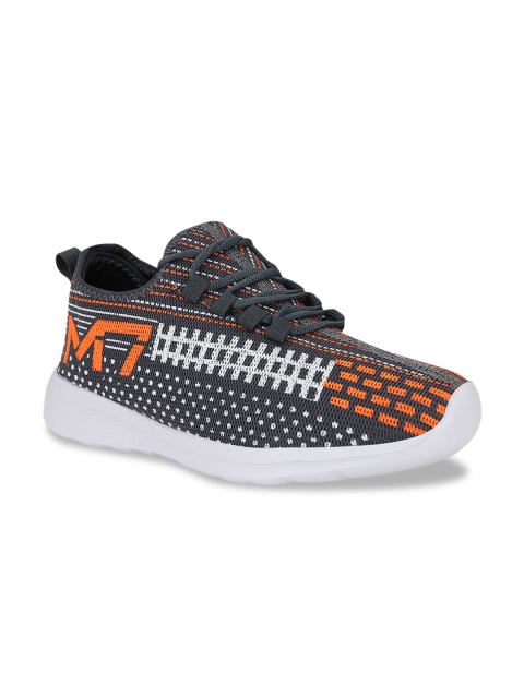 

M7 by Metronaut Men Grey & Orange Woven Design Sneakers