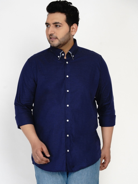 

Santonio Plus Size Men Blue Slim Fit Solid Casual Shirt