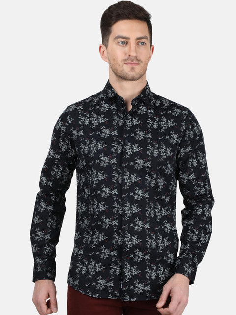 

Monte Carlo Men Navy Blue Slim Fit Printed Casual Shirt