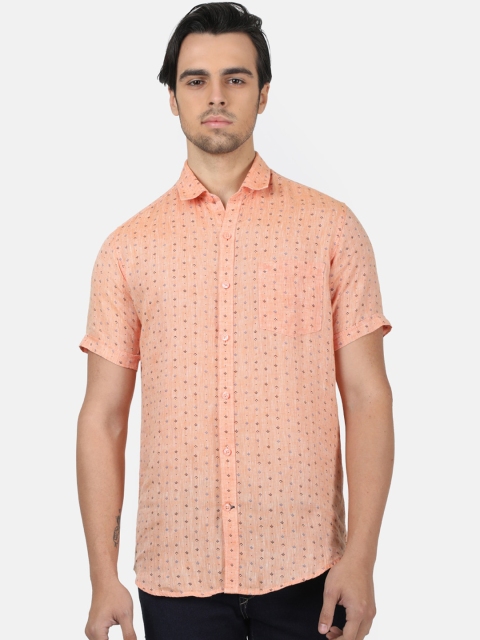 

Monte Carlo Men Orange & Black Regular Fit Printed Casual Shirt