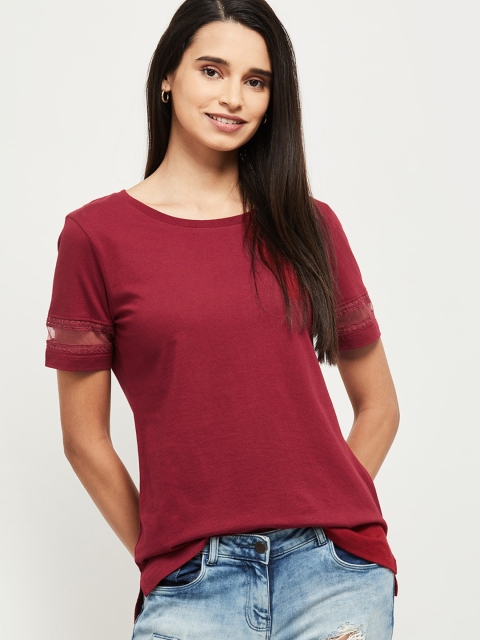 max Red Pure Cotton Regular Top