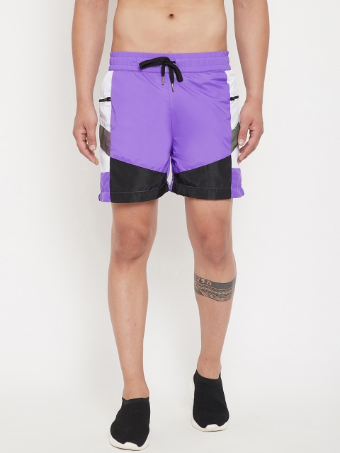 

FUGAZEE Men Multicoloured Colourblocked Slim Fit Sports Shorts, Multi