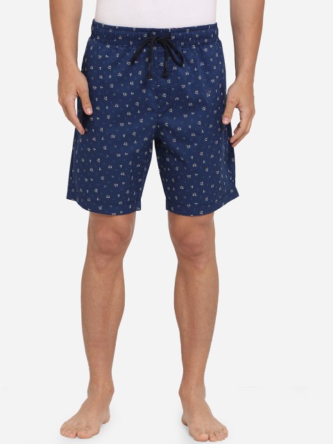 

JADE BLUE Men Navy Blue Printed Regular Fit Regular Shorts
