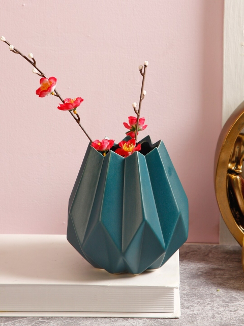 

TAYHAA Blue Asymmetrical Handcrafted Ceramic Flower Vase