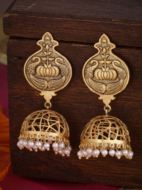 

Shoshaa Gold-Toned Dome Shaped Jhumkas
