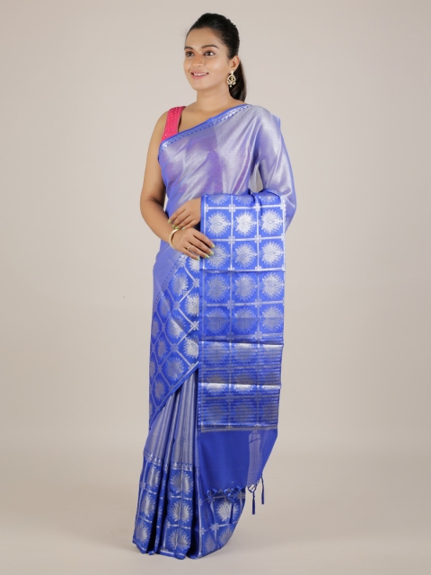 

Pothys Blue Woven Design Tissue Saree