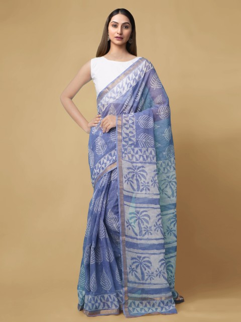 

Unnati Silks Violet Pure Cotton Printed Kota Saree
