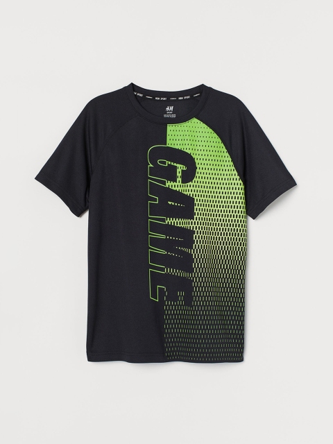 

H&M Boys Black & Fluorescent Green Sports Top