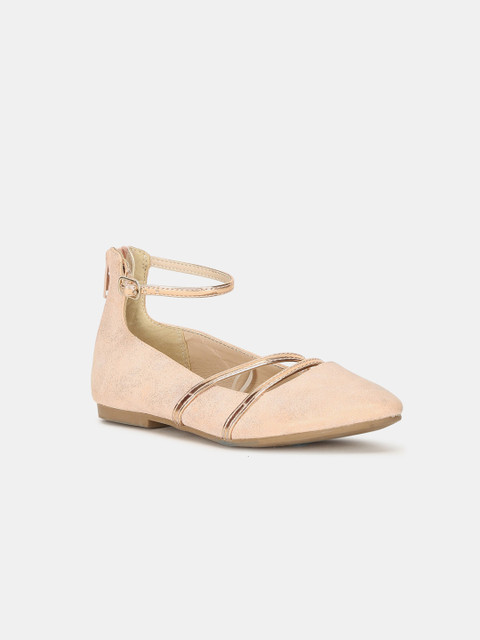 

The Childrens Place Girls Pink Printed Suede Ballerinas