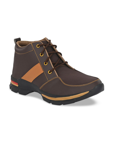 

BUCIK Men Brown Colourblocked Flat Boots