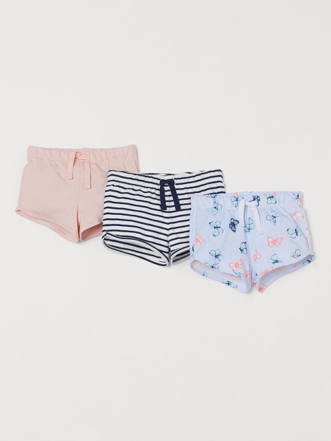 

H&M Girls Multicoloured Cotton 3-Pack Shorts, Multi