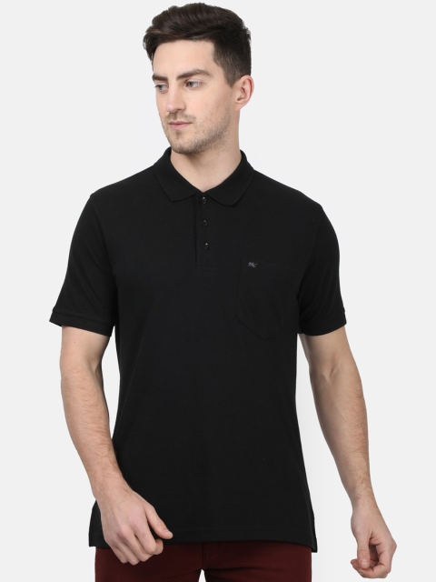 

Monte Carlo Men Black Solid Polo Collar T-shirt