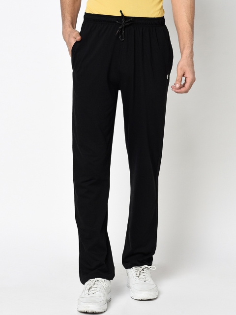 Octave Men Black Solid Cotton Track Pants