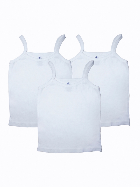 

KiddoPanti Girls Pack Of 3 White Solid Camioles SS21GTT001