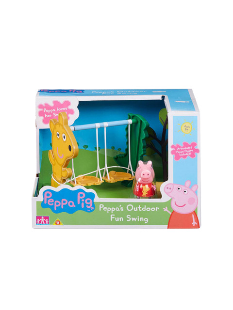 

Planet Superheroes Kids Green & Yellow Peppa Pig Outdoor Fun Swing Figure Playset