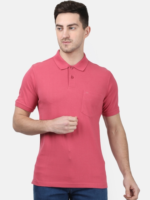 

Monte Carlo Men Pink Solid Polo Collar T-shirt