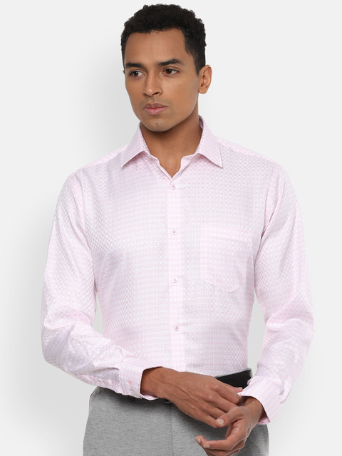 

Van Heusen Men Pink Regular Fit Checked Formal Shirt