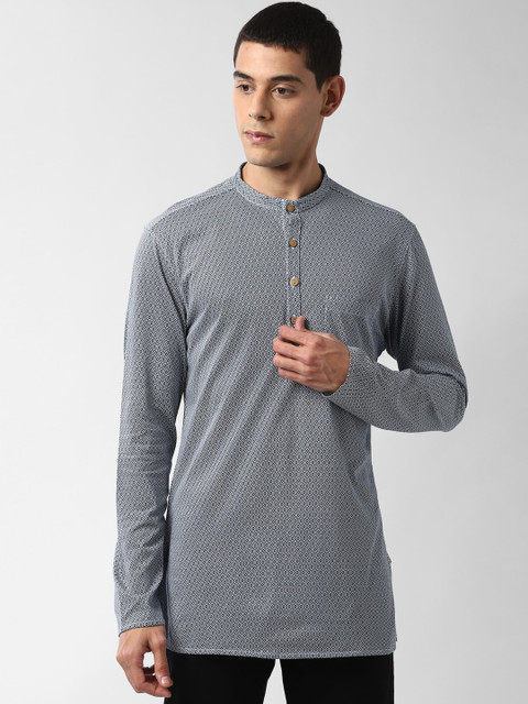 

Peter England Men Blue Printed Kurta