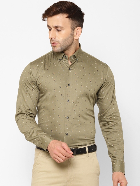 

EPPE Men Olive Green Slim Fit Printed Casual Shirt