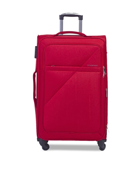 

Teakwood Leathers Red Solid Soft-Sided Medium Trolley Suitcase