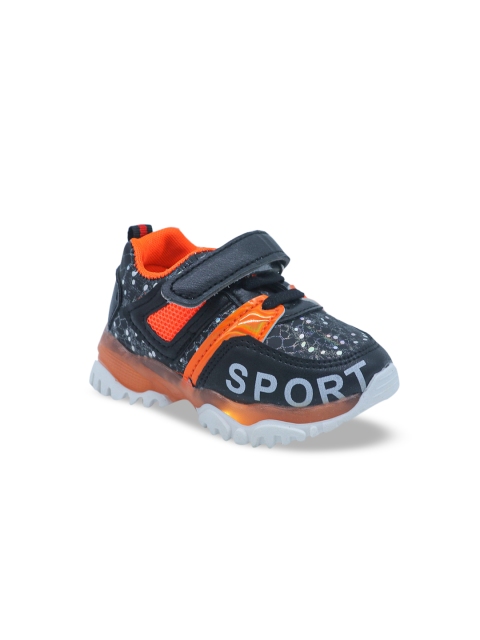 

FEETWELL SHOES Boys Orange & Navy Blue Printed Sneakers