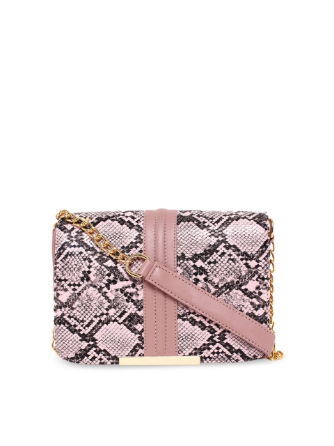 

yelloe Pink & Black Printed Sling Bag