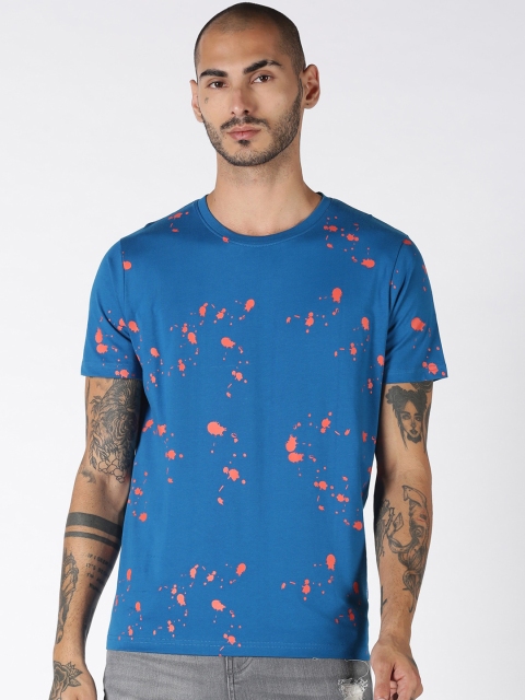 

Blue Saint Men Blue Printed Round Neck T-shirt