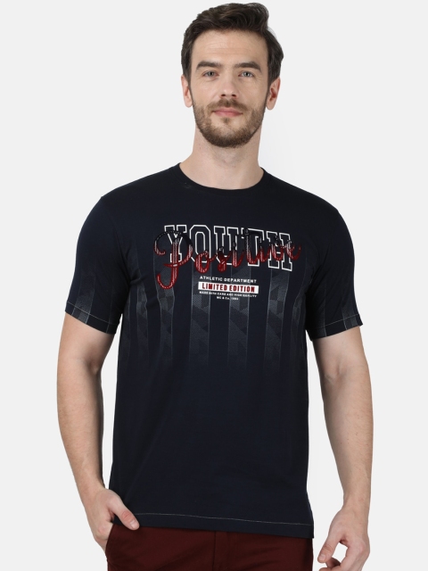 

Monte Carlo Men Navy Blue Printed Round Neck T-shirt