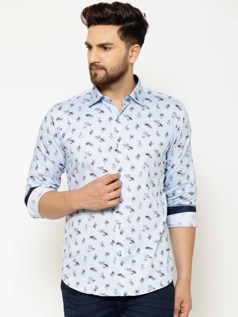 

EPPE Men Blue Slim Fit Printed Cotton Casual Shirt