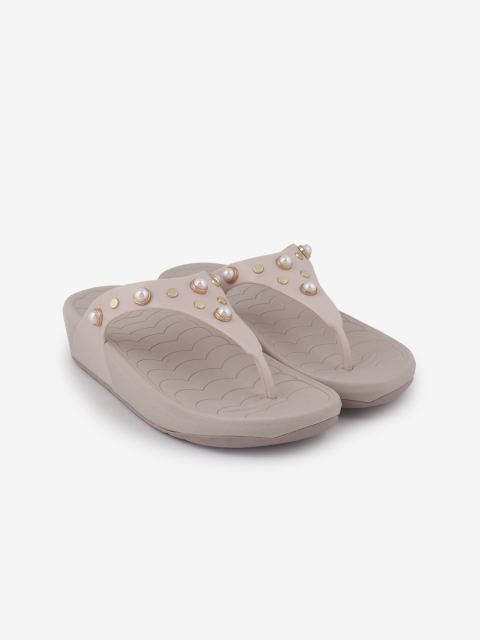

Jelly Bunny Women Cream-Coloured Embellished Open Toe Flats