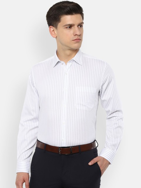 

Van Heusen Men White Regular Fit Striped Formal Shirt