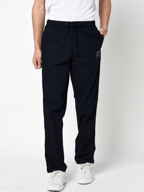 

Octave Men Navy Blue Solid Cotton Track Pants