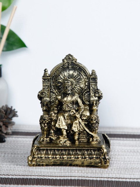 

CraftVatika Gold-Toned Shivaji Maharaj Statue Showpiece