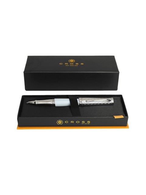 

Cross Blue & Silver-Toned Sauvage Moonstone & Python Chrome Roller Ball Pen